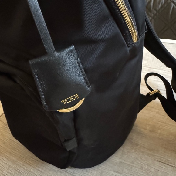 Tumi Black Backpack with Gold Accents - Picture 6 of 13